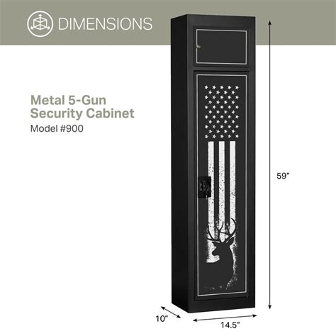 Model 900, 5 Gun Metal Security Cabinet with separate 